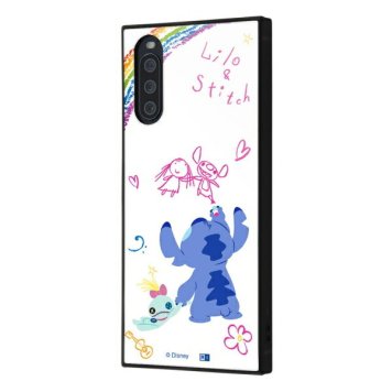 Xperia 10 III /『ディズニーキャラクター』/耐衝撃ハイブリッドケース KAKU/『リロ&スティッチ/落書き』 ※送料無料(ポスト投函)