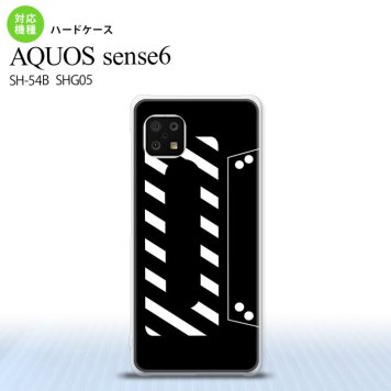 SH-54B SHG05 AQUOS sense6 スマホケース ハードケース カセットテープ 黒 メンズ レディース nk-sens6-189
