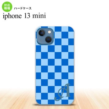 iPhone13mini iPhone13 mini ケース ハードケース スクエア 青 水色 +アルファベット  nk-i13m-769i