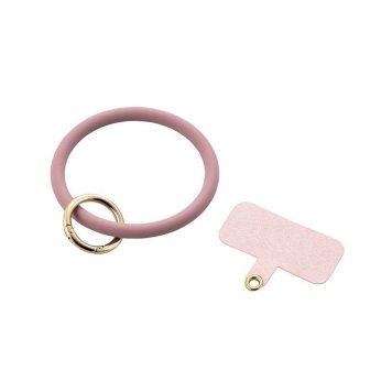 エレコム 【メール便での発送商品】スマホストラップ 手首 ハンド ストラップ シリコンタイプ ストラップシート付 ピンク P-STHSIPN