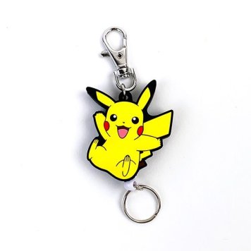 ポケットモンスター ラバーリール キーホルダー ピカチュウ ジャンプ ポケモン リール付き