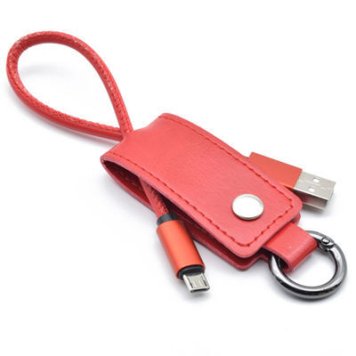 日本トラストテクノロジー 【メール便での発送商品】キーケース型microUSBケーブル レッド KCMU-RD