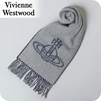 ヴィヴィアン ウエストウッド マフラー メンズ レディース ブランド Vivienne Westwood ロゴ W01MK-P407 MINERAL GRAY ビビアン