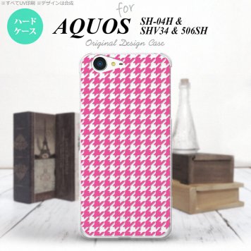 【SH04H】【スマホケース/スマホカバー】【アクオス ゼータ】SH04H スマホケース AQUOS ZETA SH04H カバー アクオス ゼータ 千鳥柄 ピンククリア nk-sh04h-903【メール便送料無料】