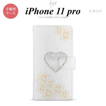 iPhone11Pro iPhone11 Pro 手帳型スマホケース カバー ハート 白  nk-004s-i11p-dr231