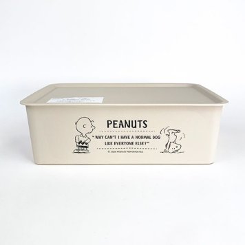 スヌーピー PEANUTS コレクトボックス M BE SNOOPY コンテナ 箱 ケース 大容量 収納 ベージュ グッズ