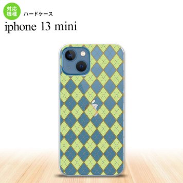 iPhone13mini iPhone13 mini ケース ハードケース アーガイル クリア 緑  nk-i13m-1408