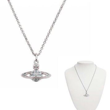ヴィヴィアンウエストウッド ネックレス Vivienne Westwood MINI BAS RELIEF 63020086-02P763 シルバー アクア