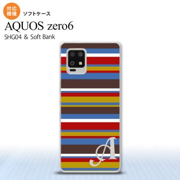 SHG04 SHG04 ZERO6 AQUOS zero6 スマホケース ソフトケース ボーダー ブルーブラウン +アルファベット メンズ レディース nk-zero6-tp703i
