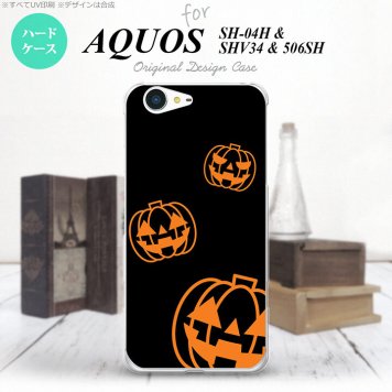 【SH04H】【スマホケース/スマホカバー】【アクオス ゼータ】SH04H スマホケース AQUOS ZETA SH04H カバー アクオス ゼータ ハロウィン カボチャスタンプ 黒 nk-sh04h-404【メール便送料無料】