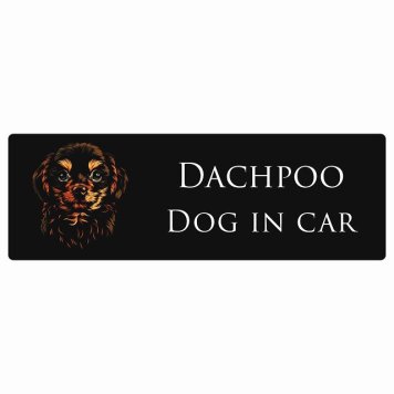 ドッグ カーステッカー イラスト付 Dog in Car ダップー Bタイプ セーフティサイン 犬種別 長方形 15x5cm シール リア あおり運転対策 Dog Sticker 屋外 屋内 防水 かわいい おしゃれ 安全対策 カーサイン