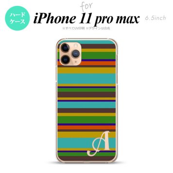 iPhone11ProMax iPhone11pro max スマホケース ハードケース ボーダー ターコイズ +アルファベット メンズ レディース nk-i11pm-702i