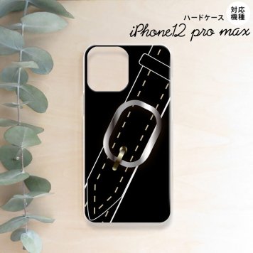 iPhone12ProMax iPhone12 Pro Max 6.7 スマホケース ハードケース ベルト 黒 メンズ レディース nk-i12mp-326