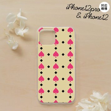 iPhone12/iPhone12pro iPhone12 / iPhone12pro スマホケース ソフトケース トランプ スペード ベージュ ピンク メンズ レディース nk-i12-tp540
