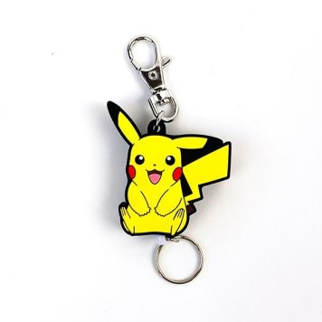 ポケットモンスター ラバーリール キーホルダー ピカチュウ おすわり ポケモン リール付き