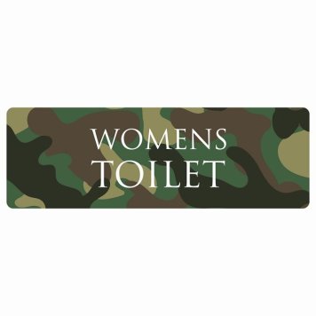 トイレ 案内 シール WOMENS 文字タイプ 迷彩 カラー 長方形 ドア 防水 屋内 屋外 サインステッカー ピクトサイン トイレマーク表示 案内 注意 施設 御手洗 TOILET おしゃれ シンプル 安全対策
