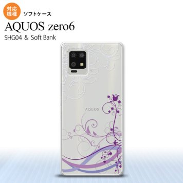 SHG04 SHG04 ZERO6 AQUOS zero6 スマホケース ソフトケース 草 ボタニカル 紫 メンズ レディース nk-zero6-tp1623
