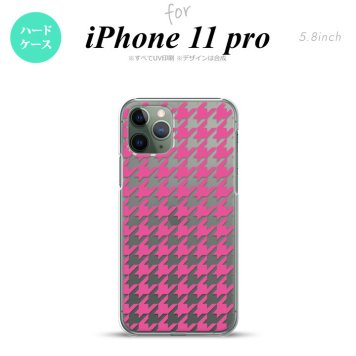 iPhone11Pro iPhone11 Pro スマホケース ハードケース 千鳥 格子 大 ピンク クリア メンズ レディース nk-i11p-918