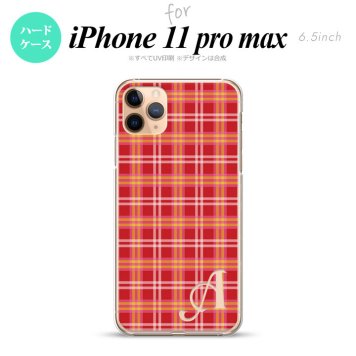 iPhone11ProMax iPhone11pro max スマホケース ハードケース チェック B 赤 +アルファベット メンズ レディース nk-i11pm-432i