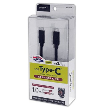hidisc USB3.1gen2 高速データ通信&充電 USBType-C to Type-C ケーブル HD-UCC3121BK