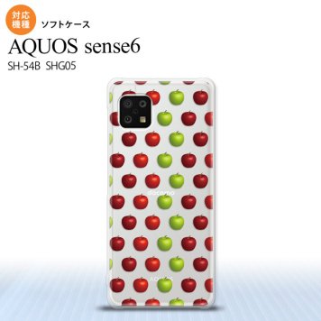 SH-54B SHG05 AQUOS sense6 スマホケース ソフトケース りんご 林檎 青リンゴ 緑 赤 メンズ レディース nk-sens6-tp049