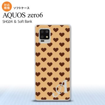 SHG04 SHG04 ZERO6 AQUOS zero6 スマホケース ソフトケース ハート B 茶 +アルファベット メンズ レディース nk-zero6-tp171i