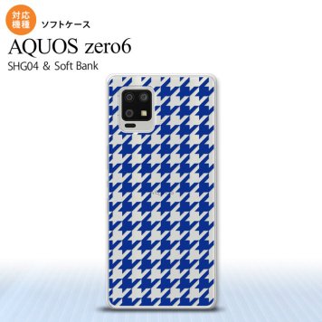 SHG04 SHG04 ZERO6 AQUOS zero6 スマホケース ソフトケース 千鳥 格子 大 青 クリア メンズ レディース nk-zero6-tp921
