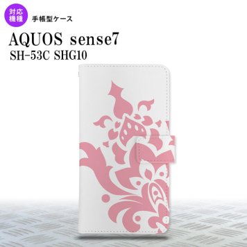 sense7 sense7 手帳型スマホケース カバー ダマスク ピンク 2022年 11月発売 nk-004s-sens7-dr1028