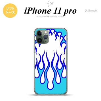 iPhone11Pro iPhone11 Pro スマホケース ソフトケース ファイヤー 炎 白 青 メンズ レディース nk-i11p-tp1308