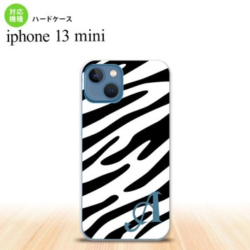 iPhone13mini iPhone13 mini ケース ハードケース ゼブラ 黒 白 +アルファベット  nk-i13m-121i