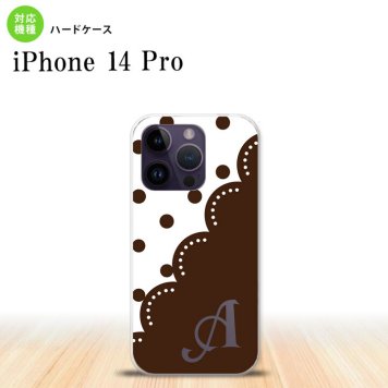 iPhone14 Pro iPhone14 Pro スマホケース 背面ケース ハードケース ドット レース A 茶 +アルファベット 2022年 9月発売 nk-i14p-345i