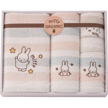 【直送】ミッフィー バス フェイス [26-7087-145] ウォッシュタオルセット オーガニックコットン キャラクター ギフト