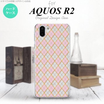 AQUOS R2 アクオス アール2 SH-03K SHV42 専用 スマホケース カバー ハードケース アーガイル クリア×ピンク nk-r2-1412[スマホ,スマホケース,スマホカバー,ケース,カバー,ジャケット]