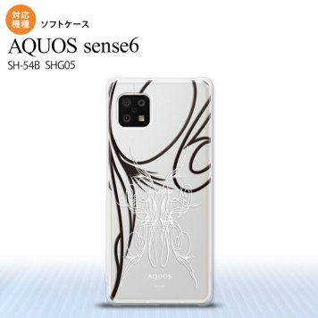 SH-54B SHG05 AQUOS sense6 スマホケース ソフトケース ピンスト 線 白 メンズ レディース nk-sens6-tp1237