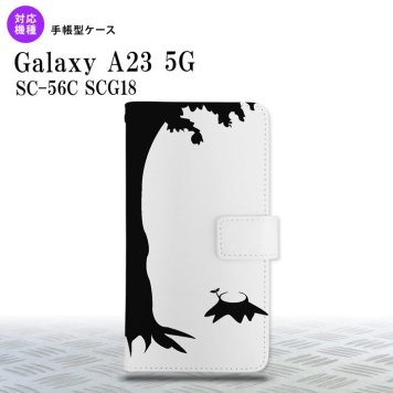 Galaxy A23 GalaxyA23 手帳型スマホケース カバー 切り株 黒 2022年 10月発売 nk-004s-a23-dr197