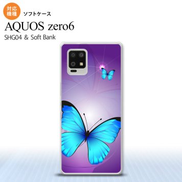 SHG04 SHG04 ZERO6 AQUOS zero6 スマホケース ソフトケース バタフライ 蝶 B 紫 メンズ レディース nk-zero6-tp213