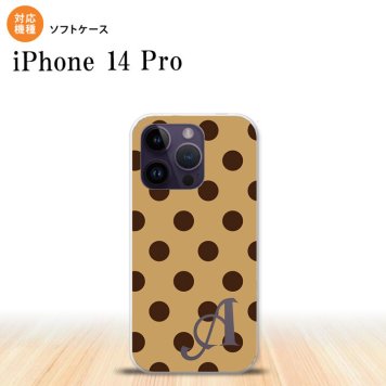 iPhone14 Pro iPhone14 Pro スマホケース 背面ケースソフトケース ドット 水玉 B 茶 黒茶 +アルファベット 2022年 9月発売 nk-i14p-tp102i
