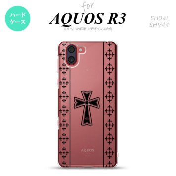 SH-04L SHV44 R3 AQUOS R3 スマホケース カバー ゴシック クリア 黒 nk-r3-1005