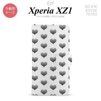 【手帳型 スマホ カバー ケース】【SO01K】【エクスペリア XZ1】手帳型 ケース SO-01K スマホ カバー Xperia XZ1 エクスペリア ハート グレー nk-004s-so01k-dr016【メール便送料無料】