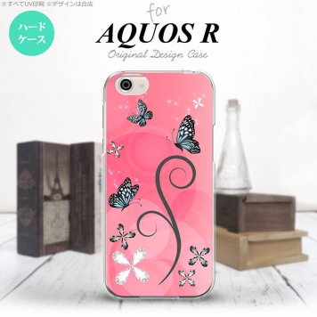 【SH03J】【スマホケース/スマホカバー】【アクオス R】SH03J スマホケース AQUOS R SH-03J カバー アクオス R バタフライ・蝶（D） ピンク nk-sh03j-225【メール便送料無料】