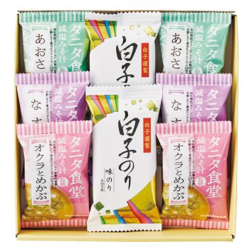 タニタ食堂監修減塩みそ汁･白子のり詰合せ  ／お吸い物 和風惣菜 惣菜・レトルト 食品 お中元 御中元 ギフト 暑中 残暑 お盆 初盆 新盆 お供 御供 ギフト 2026 送料無料 ギフト プレゼント プチギフト 内祝い 快気祝い 出産祝い 結婚祝い 引出物 新築祝い お返し