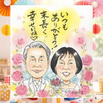 誕生日の記念に、プレゼントにぴったりの似顔絵です。 似顔絵 プレゼント 感謝 ギフト 手描き 名入れ 贈り物 誕生日 お祝い 記念 家族 記念日 祖父 ご両親 両親 家族 祖母 下書き確認 名入れ 修正無料 似てる 宝物 親孝行 かわいい 宝物 家族 一生もの メモリアル ウェディングギフト サプライズ オリジナル クリスマス 米寿祝い 感動 大人数 卒寿祝い バレンタインデー 二次会 大量注文
