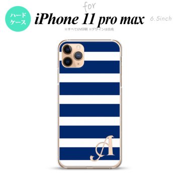 iPhone11ProMax iPhone11pro max スマホケース ハードケース ボーダー 大 青 白 +アルファベット メンズ レディース nk-i11pm-796i