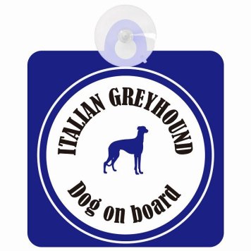 Itallan Greyhound イタリアングレーハウンド ホワイト＆ネイビー 車 窓ガラス 吸盤タイプ DOG IN CAR かっこいい おしゃれ 犬 シルエット アメ雑風 カラフル ドッグインカー ドッグオンボード 安全対策 セーフティサイン デコ 外出 ドライブ カーサイン 吸盤