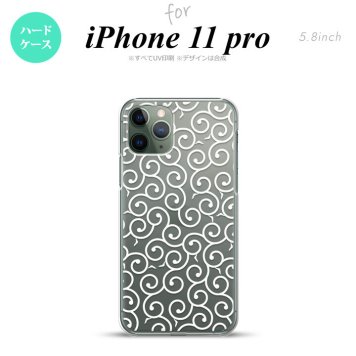 iPhone11Pro iPhone11 Pro スマホケース ハードケース 唐草 クリア 白 メンズ レディース nk-i11p-1128