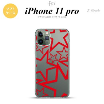 iPhone11Pro iPhone11 Pro スマホケース ソフトケース 星 クリア 赤 メンズ レディース nk-i11p-tp1116