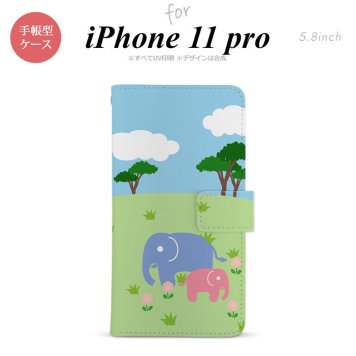 iPhone11Pro iPhone11 Pro 手帳型スマホケース カバー ゾウ  nk-004s-i11p-dr691