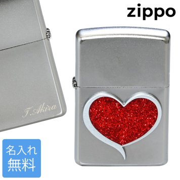 【名入れ無料】 ZIPPO ジッポー ライター GLITTER HEART グリッターハート シルバー 29410 ※名入れ選択の場合は代引不可