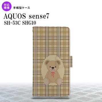 sense7 sense7 手帳型スマホケース カバー くま チェック 茶 2022年 11月発売 nk-004s-sens7-dr751