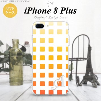 【iPhone8Plus】【スマホケース/スマホカバー】【アイフォン8プラス】iPhone8Plus スマホケース ケース アイフォン8プラス イニシャル スクエア オレンジ nk-ip8p-tp1361ini【メール便送料無料】